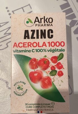 Azinc Acerola 1000 Vitamine C 100% Végétale