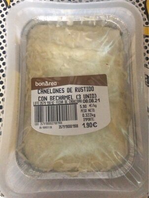 Canelones de rustido con bechamel