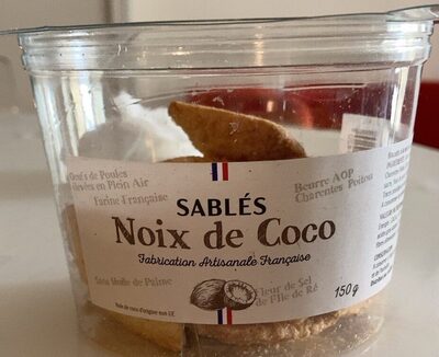 Sablés noix de coco front packaging