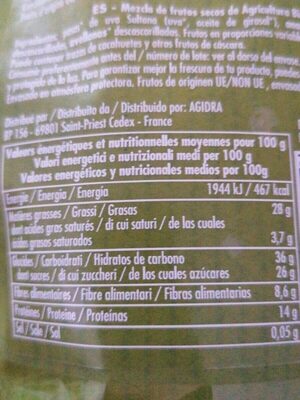 Mélange Essentiel nutrition facts table
