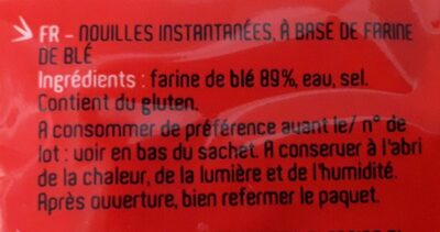 Nouilles asiatiques ingredients label