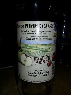 Jus de pomme cassis