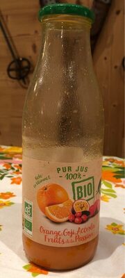 Pure jus orange, goji, acerola, fruits de la passion
