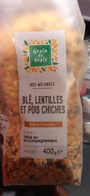 Blé lentilles et pois chiches