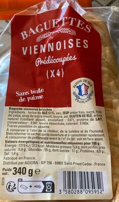 Baguettes viennoises front packaging
