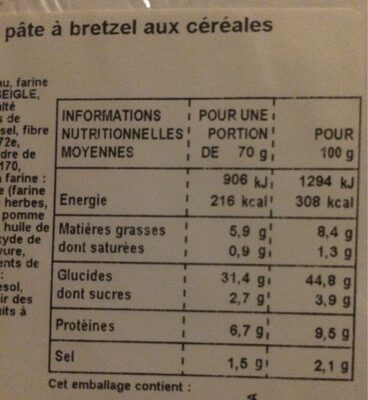 Lot de 4 Moricettes Céréales nutrition facts table