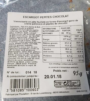 Escargot pépites chocolats