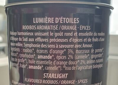 Lumières d'étoiles nutrition facts table