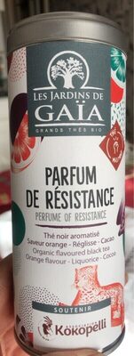 Thé noir aromatisé front packaging