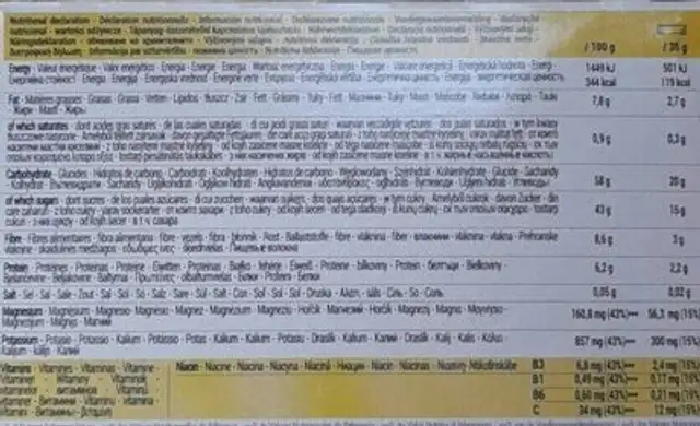 Energy date bar banane x10 nutrition facts table