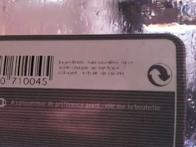 Limonade ingredients label