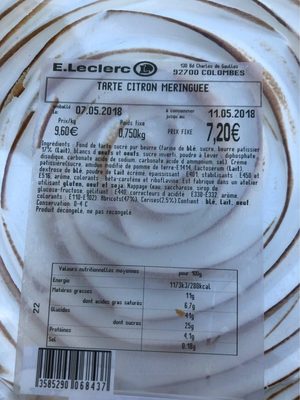 Tarte citron meringuée