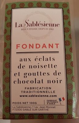 Fondant aux éclats de noisette front packaging
