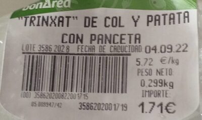 Trinxat de col y patata con panceta