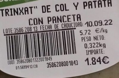 Trinxat de col y patata con panceta