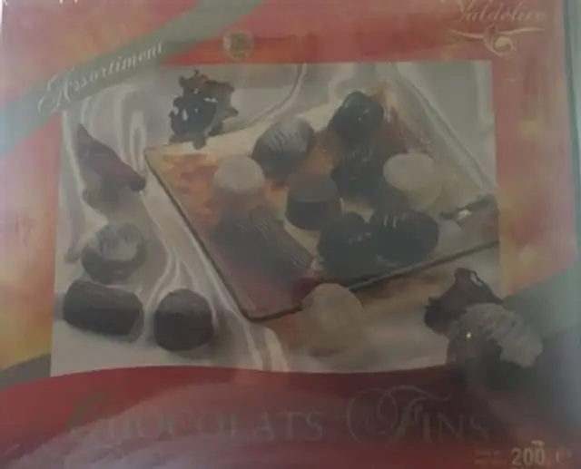 Chocolats fins front packaging