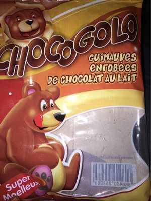 Guimauves enrobées de chocolat au lait front packaging
