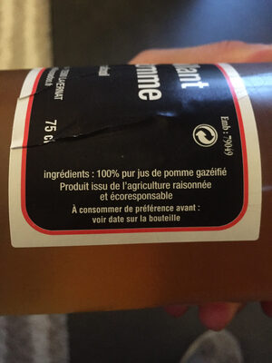 Pétillant de pomme ingredients label