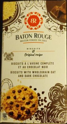 Biscuits à l'avoine complète et au chocolat noir front packaging