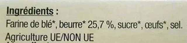 Les broyés du Poitou ingredients label