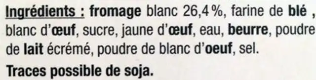 Le Tourteau ingredients label
