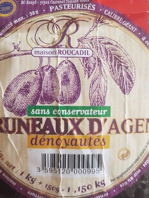 Pruneaux d'Agen dénoyautes ingredients label