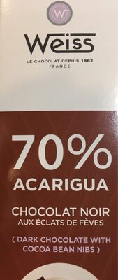 Chocolat noir aux éclats de fèves front packaging