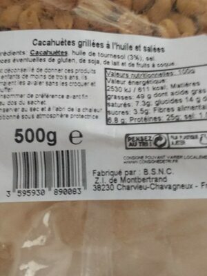 Cacahuètes grillées a l'huile et salées