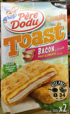 Crousty Toast Bacon de Dinde Poulet & Emmental fondu front packaging