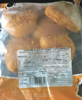 Cordon bleu de poulet cuit surgeles