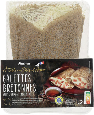A Table en côte d'armor 2 Galettes bretonnes œuf, jambon emmental front packaging