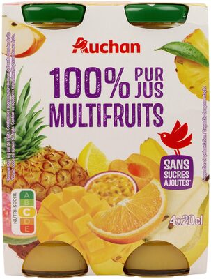 100% Pur jus multifruitsSans sucres ajoutés** Comme tous les jus de fruits. Contient les sucres naturellement présents dans les fruits. front packaging