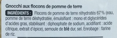 Gnocchi aux flocons de pomme de terre ingredients label