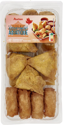 RECETTE D'ASIEASSORTIMENT ASIATIQUEX124 SAMOSSAS POULET4 MINI NEMS PORC4 ACRAS MORUESAUCES NUOC MAM et AIGRE DOUCE