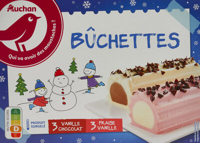 Bûchettes3 vanille-chocolat 3 fraise-vanille