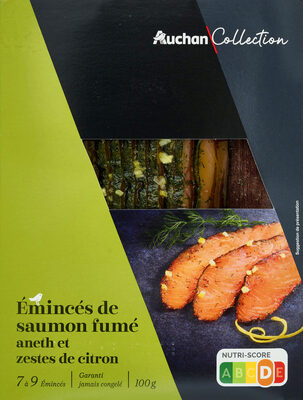 Emincés de saumon fumé aneth et zestes de citron front packaging