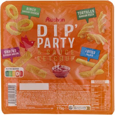 Dip'party : saveur salée, saveur bacon, saveur pizza, saveur oignon et sa sauce ketchup