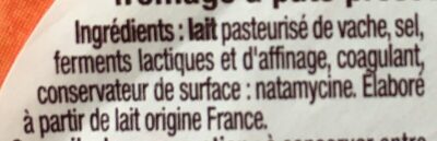 St Erlin ingredients label