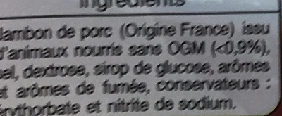 Jambon cuit supérieur à l'italienne ingredients label