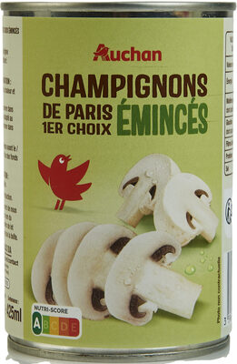 Champignons de Paris 1er choix Emincés front packaging
