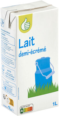 PouceLait demi-écrémé ingredients label
