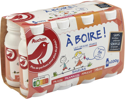 A BOIRE ! SAVEURSFRAISEFRAMBOISEABRICOT PECHE SANS arômes artificielsSOURCEcalcium vitamine D