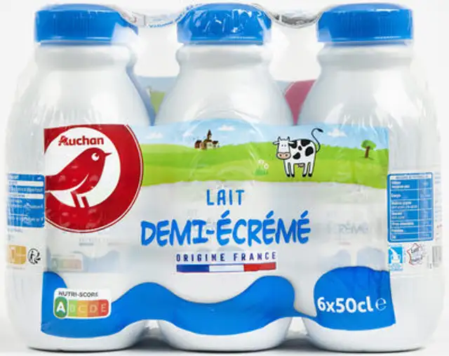 Lait demi-écrémé front packaging