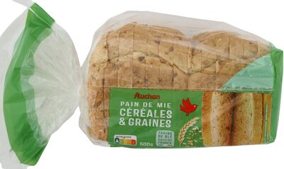 Pain de mie aux céréales et graines front packaging