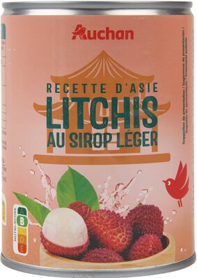 Litchis au sirop léger front packaging