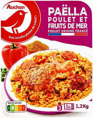 Paella poulet et fruits de mer