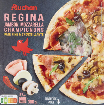 REGINA JAMBON, MOZZARELLA, CHAMPIGNONS, pâte fine et croustillante