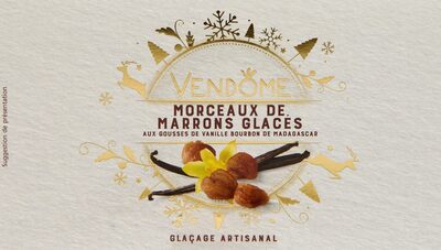 Morceaux de marrons glacés - aux gousses de vanille bourbon de Madagascar front packaging