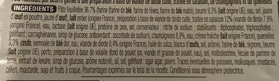 Bouchées à la reine ingredients label