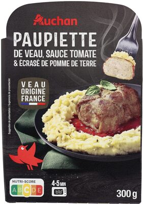 PAUPIETTE DE VEAU SAUCE TOMATE et ECASE DE POMME DE TERRE front packaging